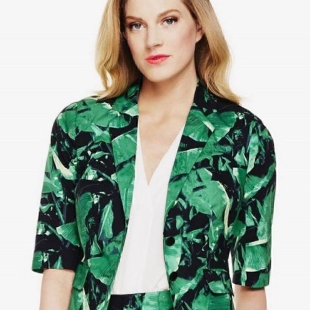 Vince Camuto 1/2 Sleeve Palm Leaf Blazer 10P EUC